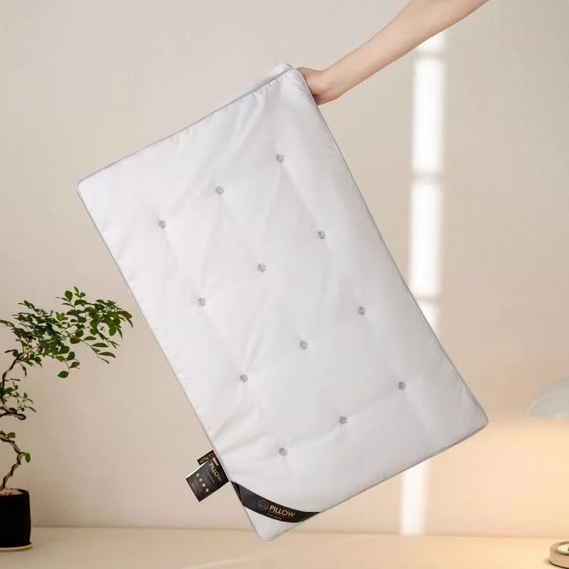 oreiller blanc moderne élégant patchwork fleur coton polyester 48x74cm doux léger massage qualité supérieure