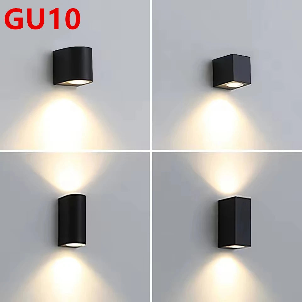 applique murale extérieure led noir moderne double tête aluminium étanche jardin patio entrée