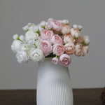 bouquet fleurs artificielles mariage couleur rose blanc orange vase goutte minimaliste decorationintérieur