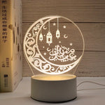 décoration murale lampe led transparente motifs islamiques adhésif base grise câble blanc moderne thème