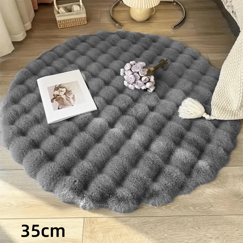 coussin doux blanc gris rose vert peluche moderne diametre 35cmwasher