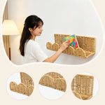 panier mural tressé beige rustique adhésif fixe organisation murale décoration boho chambre enfant