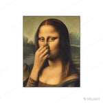 toile d'art mona lisa humour renaissance décoration salon chambre fade résistante glossy canvas