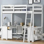 lit mezzanine blanc rangements modernes latérale.storage tiroirs armoire