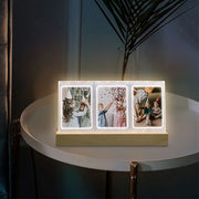 Cadre photo 3 en 1 avec lumière LED acrylique pour photos instantanées - Décoration murale moderne