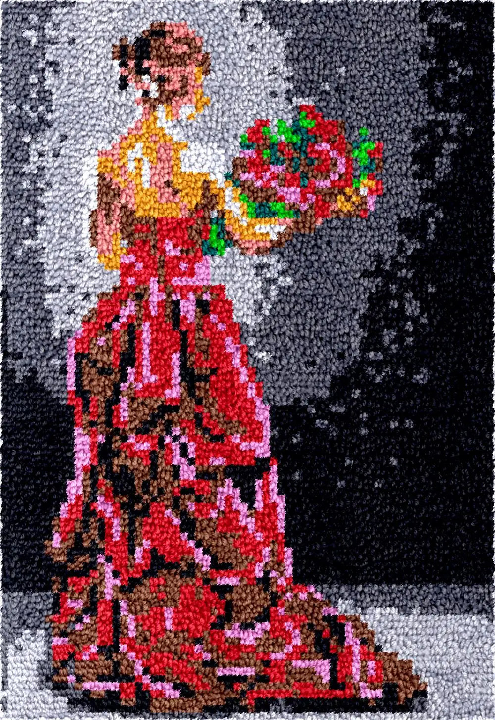 kits broderie tapis crochet laine motifs cœurs love coussins instructions schémas exemples