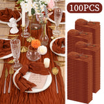 serviettes coton plissées rouge chic table maison restaurant 20x20inch