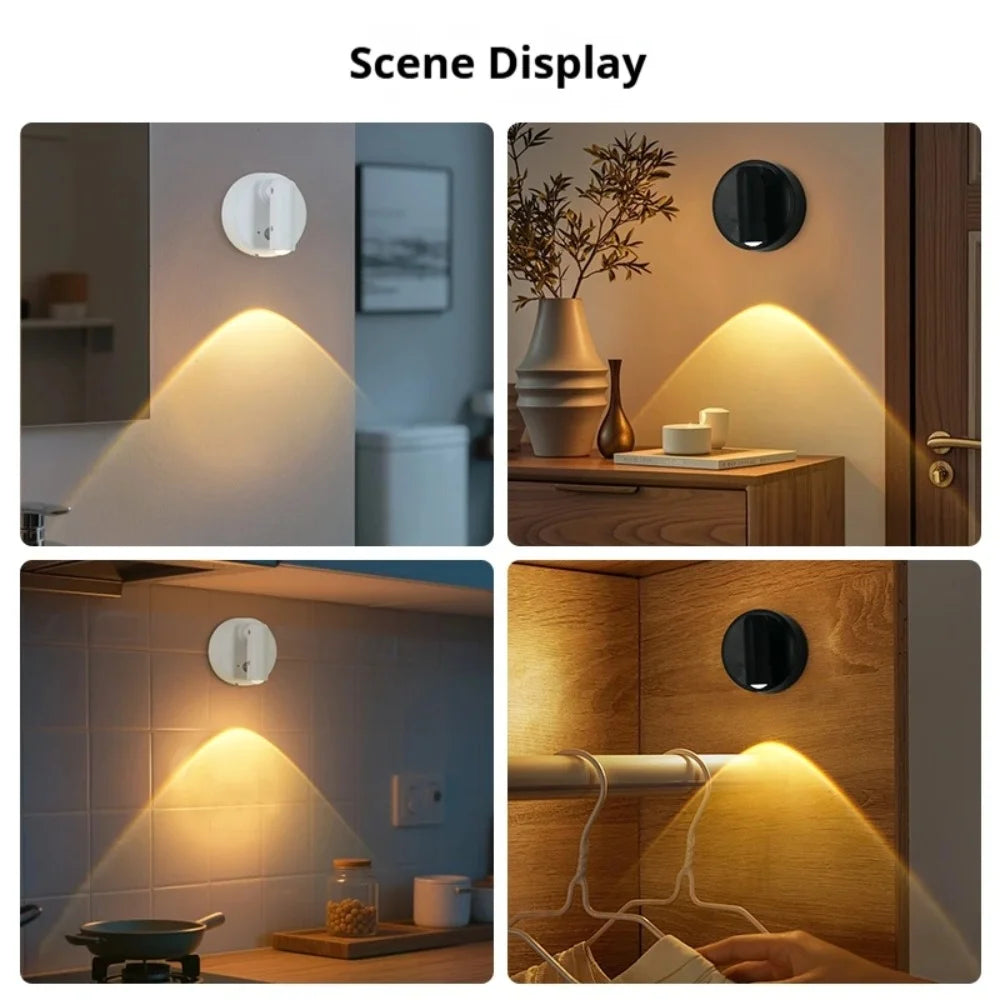 lampe murale led rechargeable détecteur mouvement blanc noir moderne bouton tactile changement couleur allumage