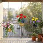 pots fleurs suspendus or noir modernes minimalistes chaîne résistants usure