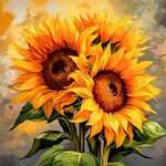 toile diamant fleurs tournesols roses papillon artisanal peinture acrylique instructions outils