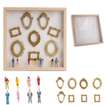 boîte silhouettes diy blanc doré cadres transparents figurines miniatures vintage artisanal