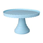 présentoir gâteaux plastique blanc rose bleu bordures ondulées moderne festif anniversaire mariageDecorationTableFestive