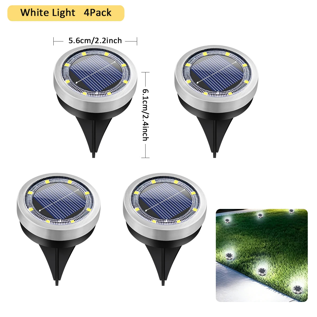 lampe solaire led diodes ip65 étanche acier inoxydable spikes moderne jardin extérieur