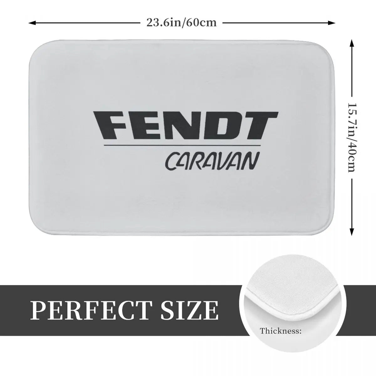 tapis bain blanc logo fendt caravan moderne imperméable antidérapant polyester coton