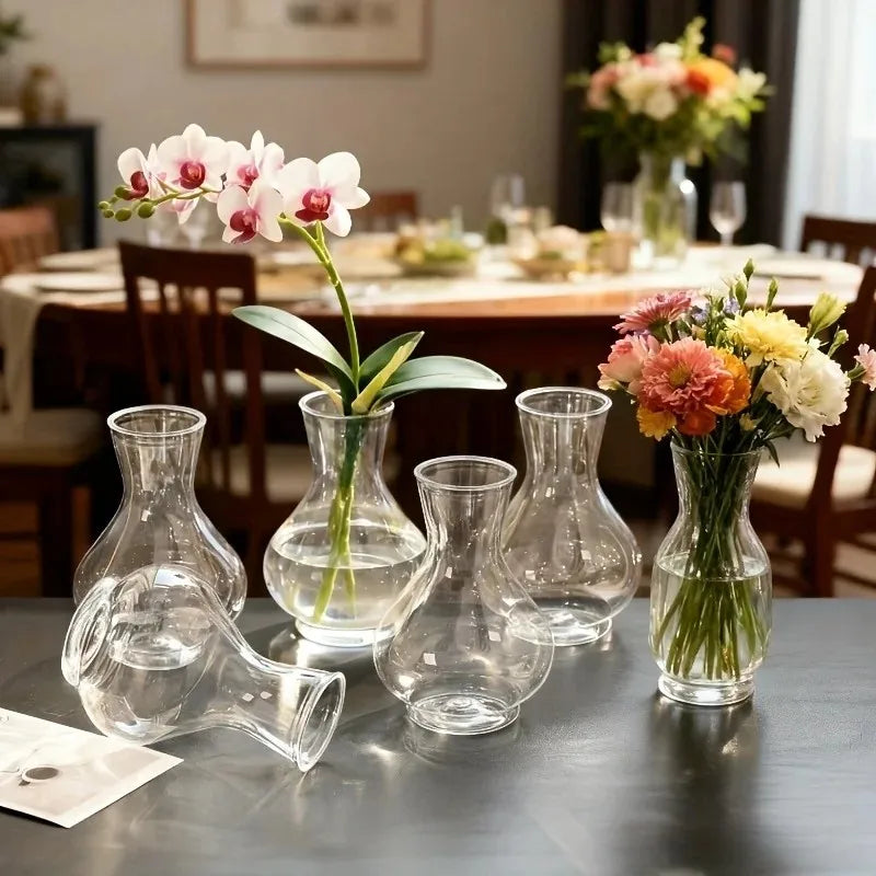 vases transparents modernes minimalistes decoratifs table set pieces différentes collections eventuelles deco
