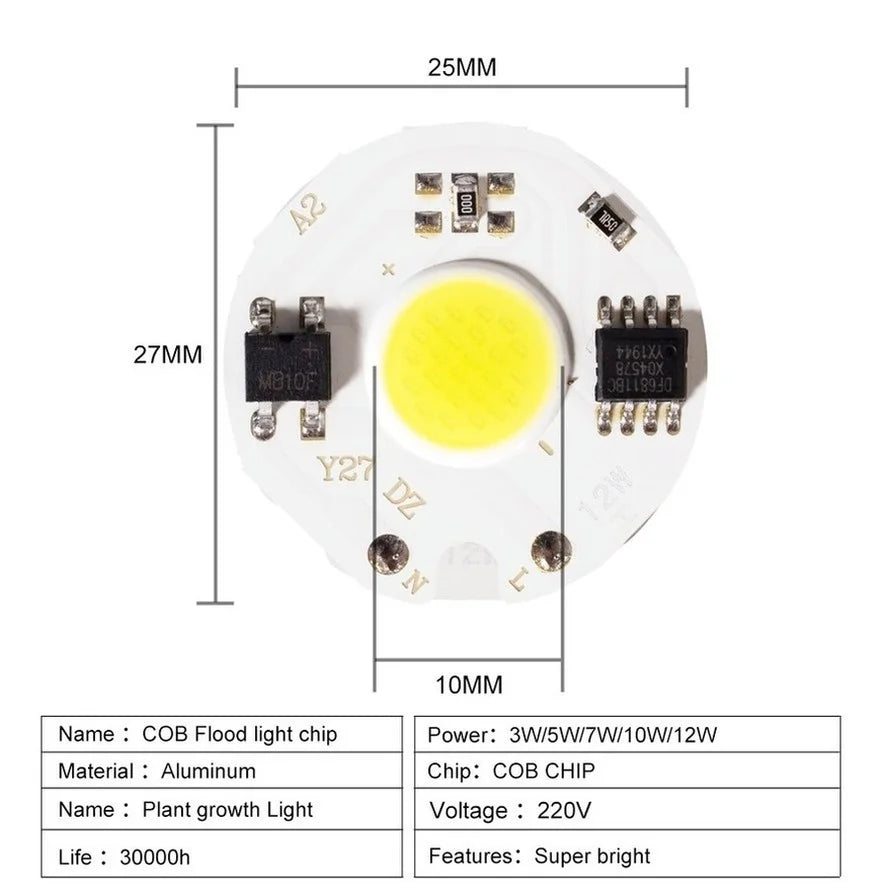 chip led blanc orange haute luminosité sans variateur diy tech