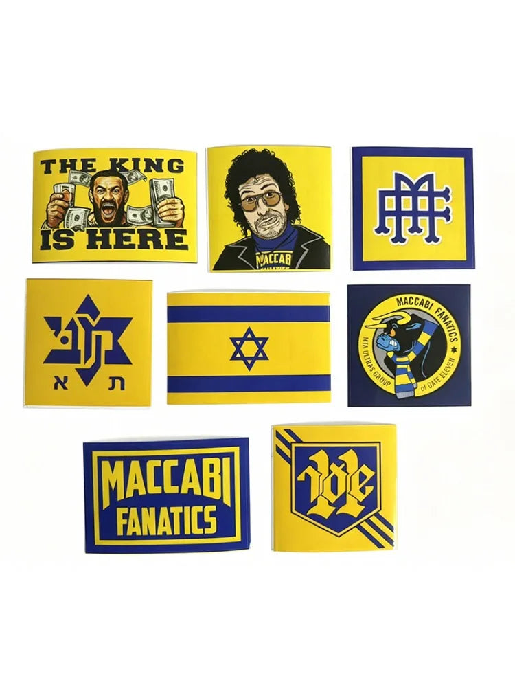 autocollants stickers jaune bleu noir graphiques textuels opacité illustratif populaire mur réfrigérateur