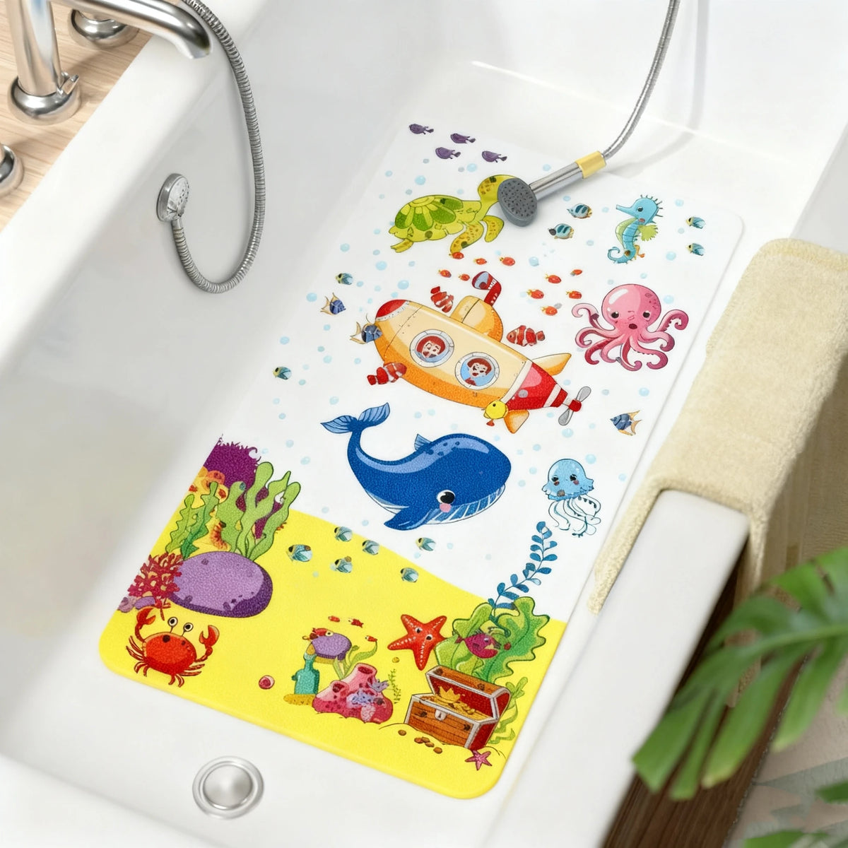 tapis bain moderne perforé gris clair antidérapant lavable salle bain paires trous circulaires PVC
