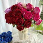 bouquet roses artificielles soie decoration intérieure moderne élégante anniversaire fiançailles graduation valentin