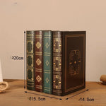boîtes rangement vintage ornements livre décorative réutilisables ornement doré motifs géométriques