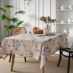 nappe rustique fleurs vintage beige bleu table mariage fêtes halloween noël