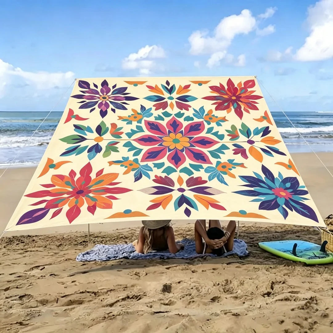 tapis sol multicolore fleurs modernes pop art ruban fixation 150x150cm 185x185cm 240x185cm