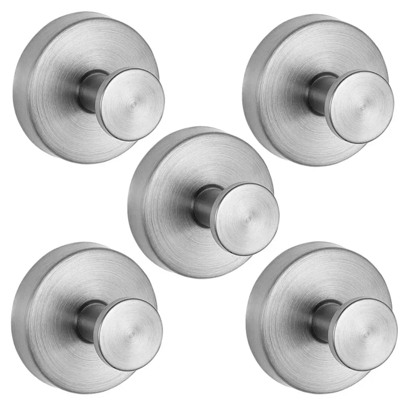 crochets douche ventouse acier inoxydable moderne brillants sans perçage 2pcs argenté