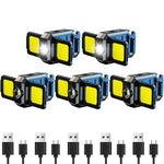 lampe torche led rechargeable clips aimant porte clés noir bleu jaune COB tactile type