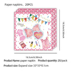 décoration fête thème pyjama suspendus toppers gâteau assiettes tasses serviettes nappe table