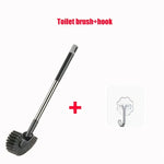 brosse wc acier inoxydable gris bristles moderne adhésif crochet long manche nettoyage efficace durable