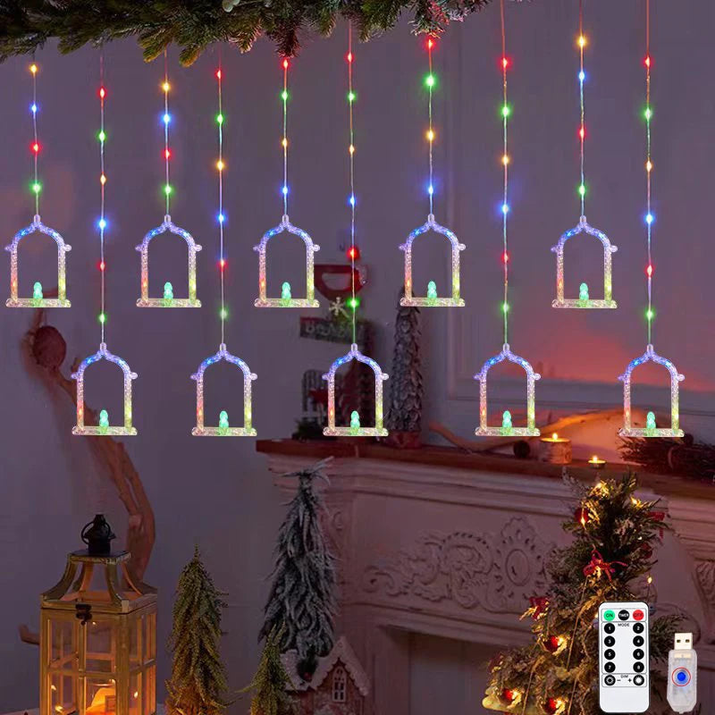 guirlande lumineuse moderne blanc multicolore forme géométrique décorative chambre noël
