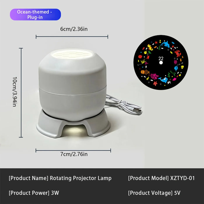 lampe projecteur rotative océanique poissons coraux ambre nuit usb alimentée moderne chambre enfantsDecoration