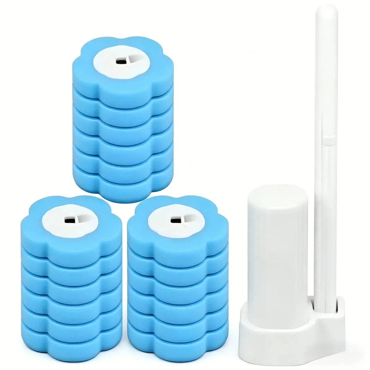 brosse wc jetable tête remplaçable kit outil nettoyage moderne pratique blanc bleu violet jaune