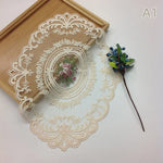 serviettes table blanc broderie florale dentelle classique vintage mariage festivité