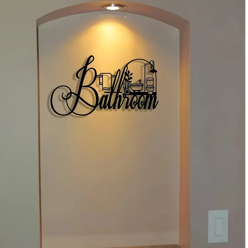 décoration murale moderne salle bain baignoire serviette plante autocollant noir minimaliste graphique chambre
