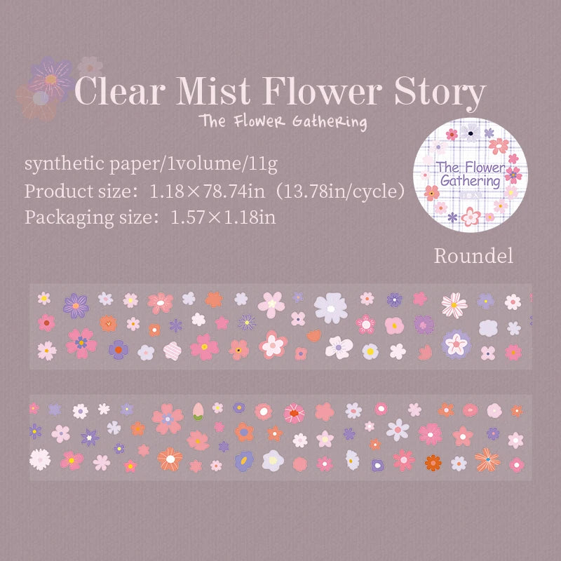 sticker décoratif fleurs multicolores adhésif papeterie scrapbooking enfantin journal craft art