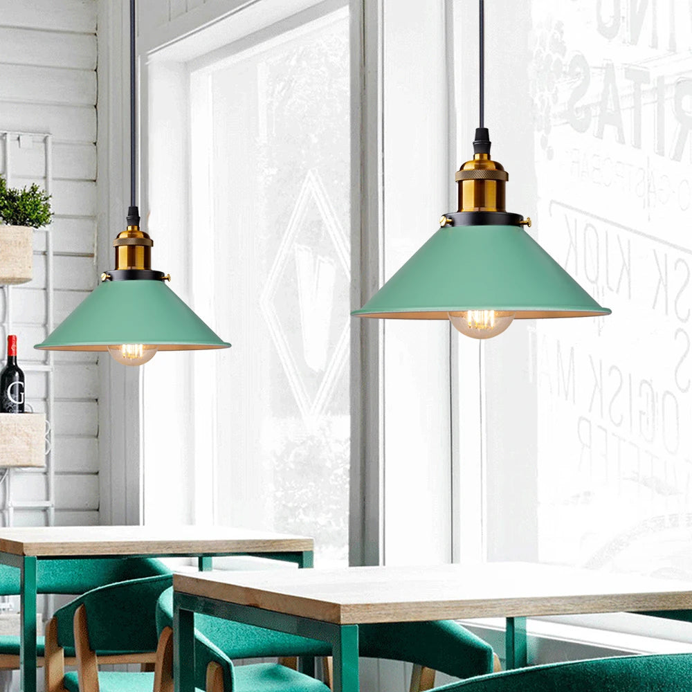 Suspension lumineuse conique minimaliste gris vert jaune bleu rose blanc câble suspendu chambre salon