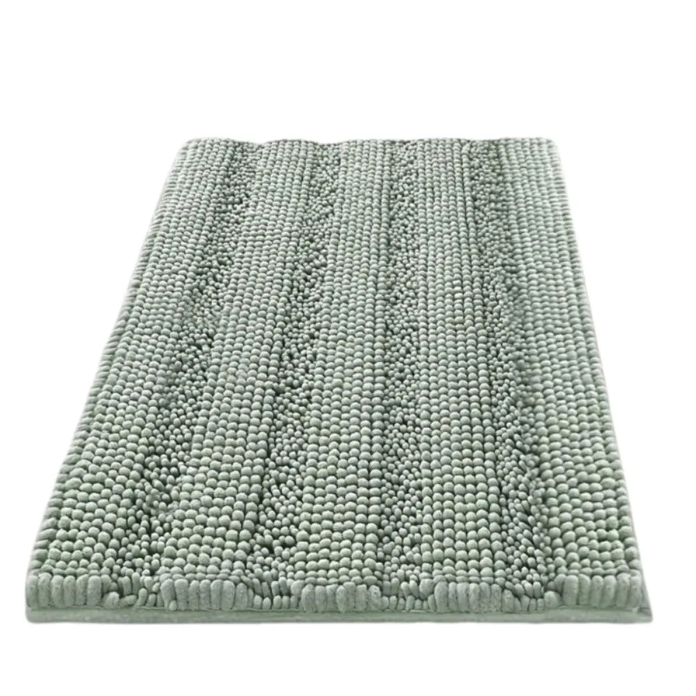 tapis bain antidérapant moderne tissu boules relief beige vert clair gris