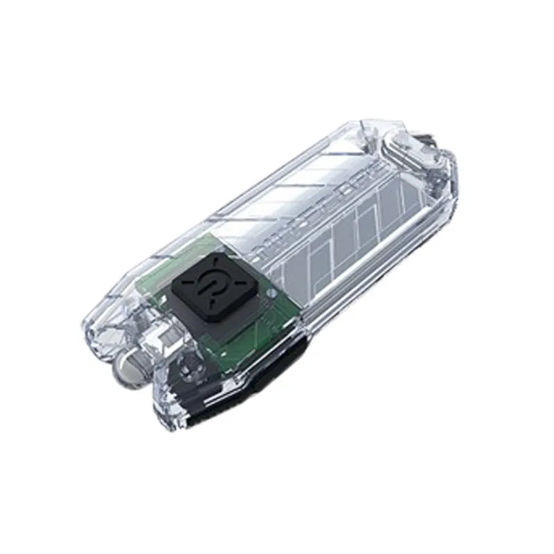 lampe torche rechargeable compacte moderne bleu noir orange logo nitecore anneau métallique certifiée ccc