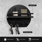 décoration murale étagère entrée crochets clés porte clefs moderne support bois vis fixation mur