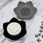 porte savon silicone fleur lotus noir blanc gris rose vert bleu violet moderne salle