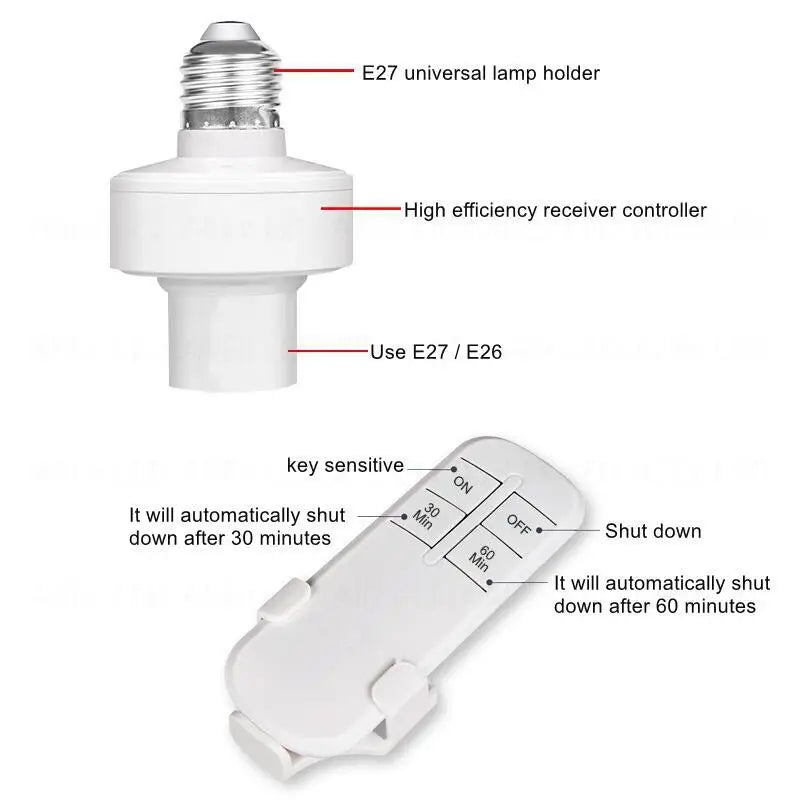 adaptateur lampe intelligente télécommande minuterie wifi blanc moderne vis fixe