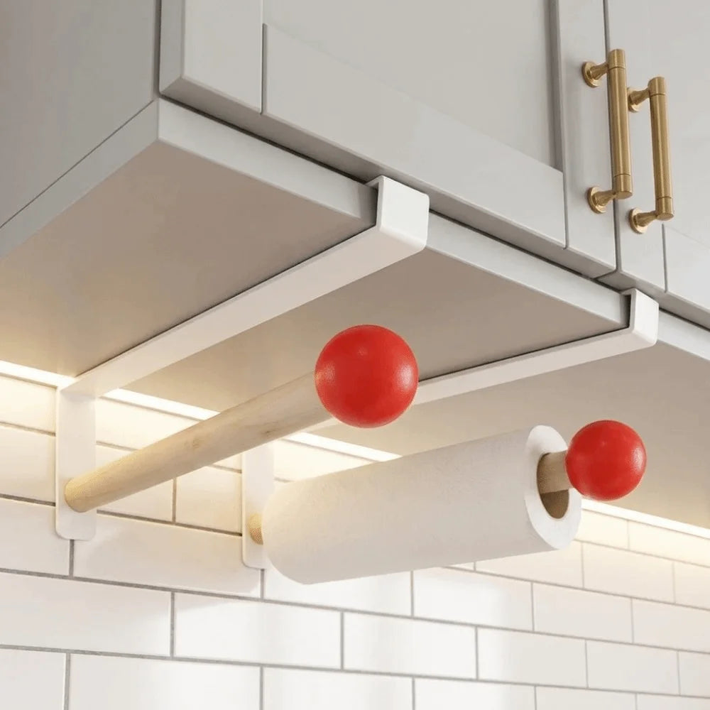 porte serviettes réutilisable moderne acier inoxydable blanc noir bois champignons clips magnétiques minimaliste cuisine