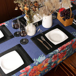 serviettes table modernes gris noir rayures horizontales adhésives faciles nettoyer pièces 12 cercles