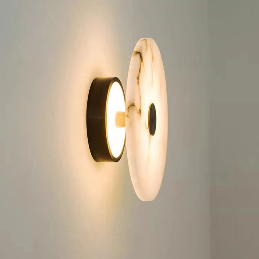 lampe murale moderne marbre blanc noir fixée mur éclairage quotidien chambre salle bainentrée