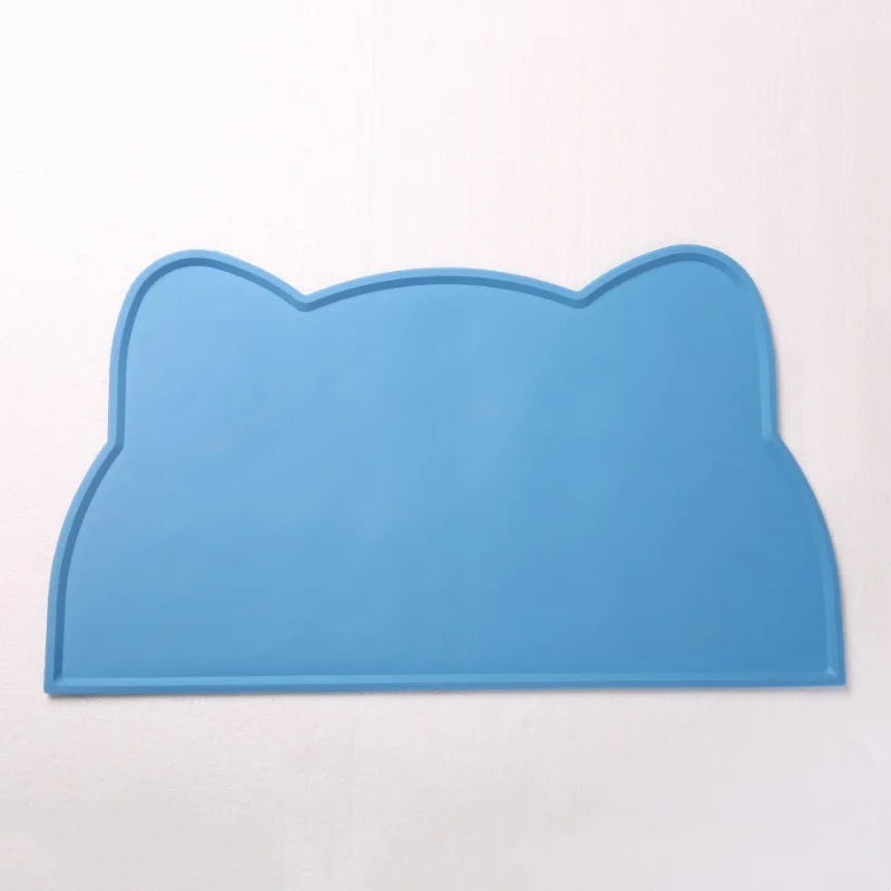 tapis silicone antidérapant chats bols moderne gris orange bleu rose ludique