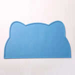 tapis silicone antidérapant chats bols moderne gris orange bleu rose ludique
