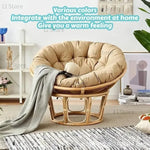 Coussin rond kaki pour fauteuil œuf