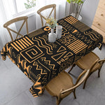 nappe rectangulaire géométrique moderne noire orange réutilisable polyester table manger festive vacances