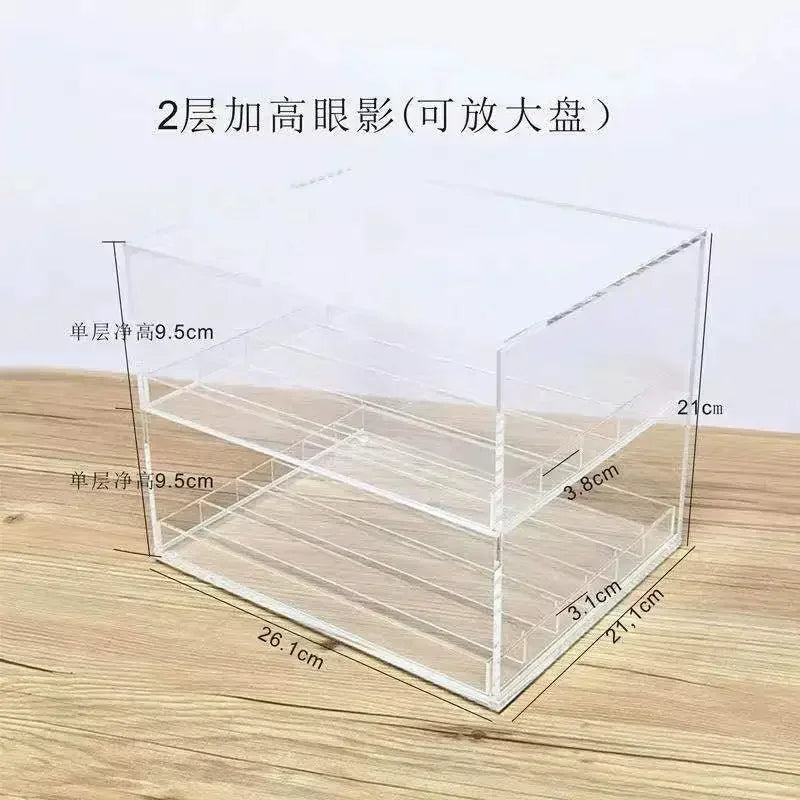boîte rangement transparente moderne fards paupières blush rouge lèvres poudre cosmétiques minimaliste sans motif